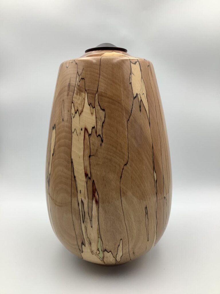 Handmade Wooden Urn : Spalted Beech