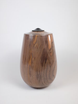Handmade Wooden Urn : Walnut & with an Ebony Lid